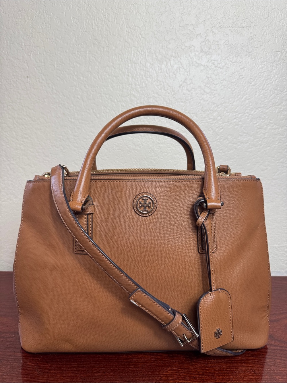 Tory Burch  Robinson Saffiano Leather Satchel with Top Handles
